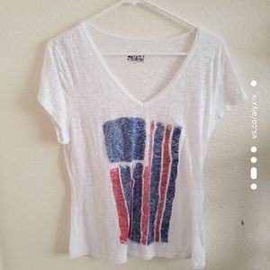 White see through American flag shirt